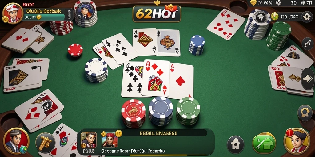 Tangkapan layar gameplay QiuQiu yang menarik di 62HOT.