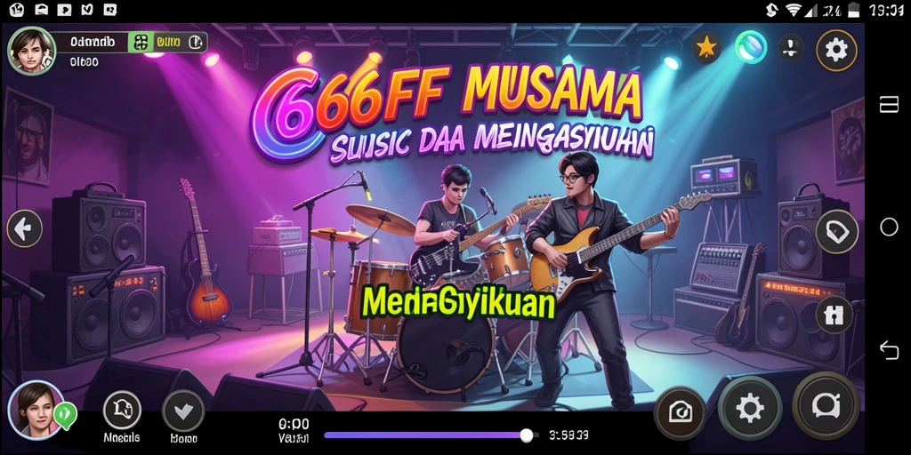 Tampilan gameplay seru dalam 666FF dengan irama musik yang menantang.