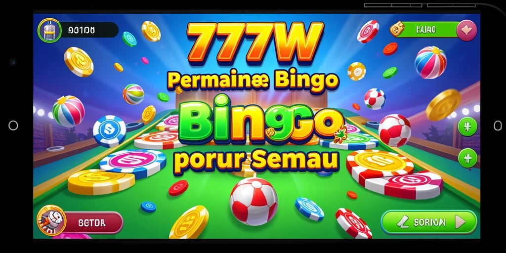 Tampilan gameplay seru pada aplikasi Bingo 7777W.