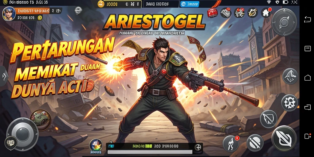 Tangkapan layar menampilkan pertempuran intens dalam ARIESTOGEL.