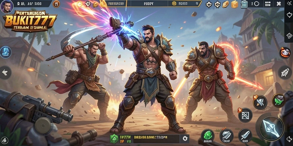 Tangkapan layar menunjukkan aksi seru dalam game Battle Royale BUKIT777.
