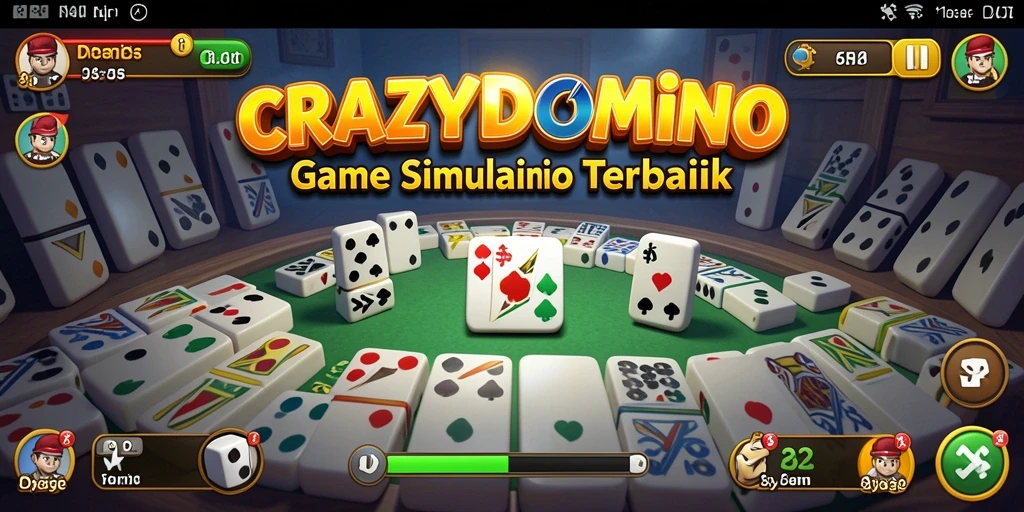 Tampilan gameplay seru dalam CRAZYDOMINO, permainan domino yang menarik.