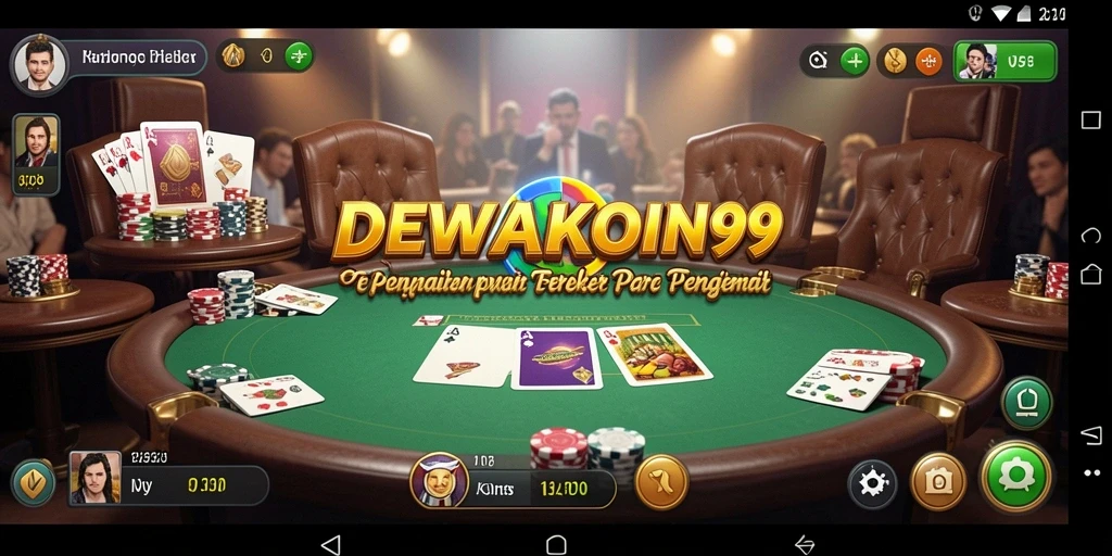 Tangkapan layar DEWAKOIN99 menampilkan gameplay seru Poker dengan pemain yang aktif.