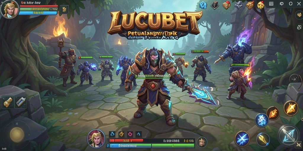 Tampilan menarik dari gameplay LUCUBET di dunia fantasi ARPG.
