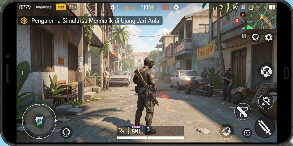 Tampilan gameplay menarik dari RP79 yang menunjukkan simulasi mendalam.