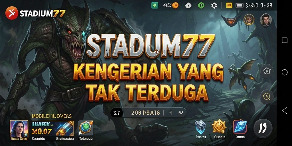 Screenshot STADIUM77 menampilkan suasana mencekam dalam permainan.