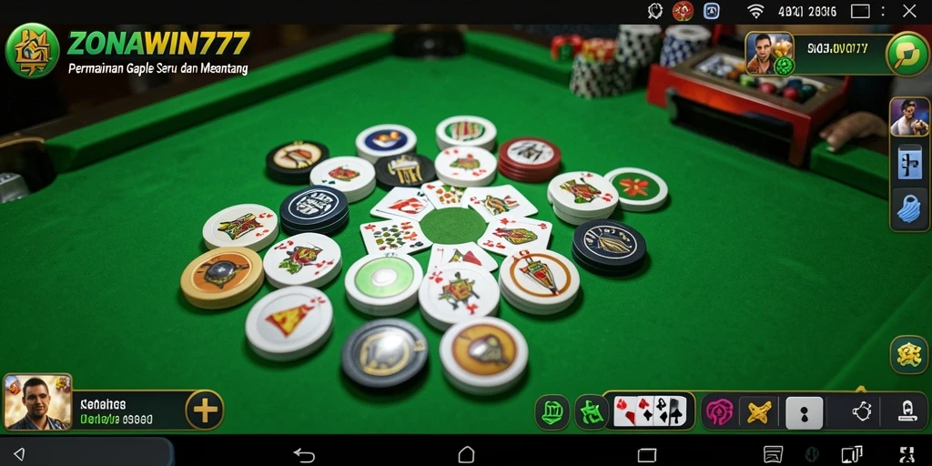 Tampilan gameplay ZONAWIN777 yang seru dan interaktif di Gaple.